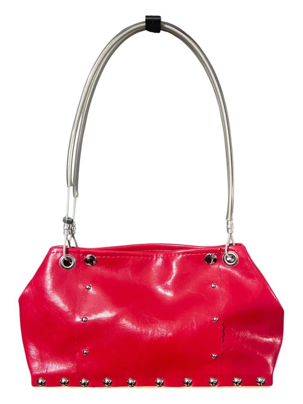 Hardwear By Renee S
Red Industrial Recycled Cable/ Wood/Stud Handbag